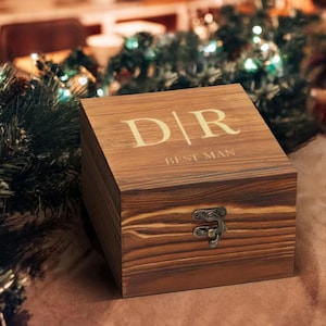 Personalized Whiskey Glasses Set with Wooden Box, Groomsmen Gifts, Best Man Gift, Father Gifts, Boyfriend Gift, Bachelor Party Gifts for Men