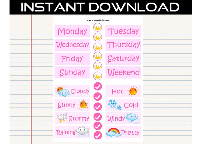Printable Morning Routine Chart Digital Download Princess by Ernie & Bird image 3