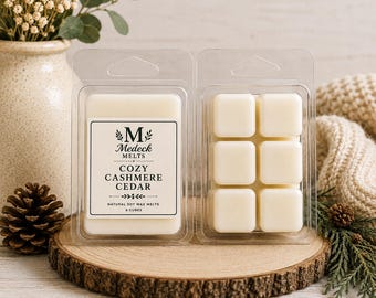 Cozy Cashmere Soy Wax Melts – Amber & Soft Woods, Handcrafted, Clean Melting,  All-Natural Oils