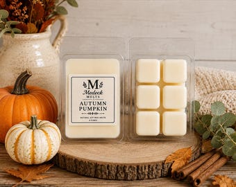 Autumn Pumpkin Soy Wax Melts – Warm Pumpkin Spice & Vanilla Scent, Handcrafted, Clean Melting,  All-Natural Oils