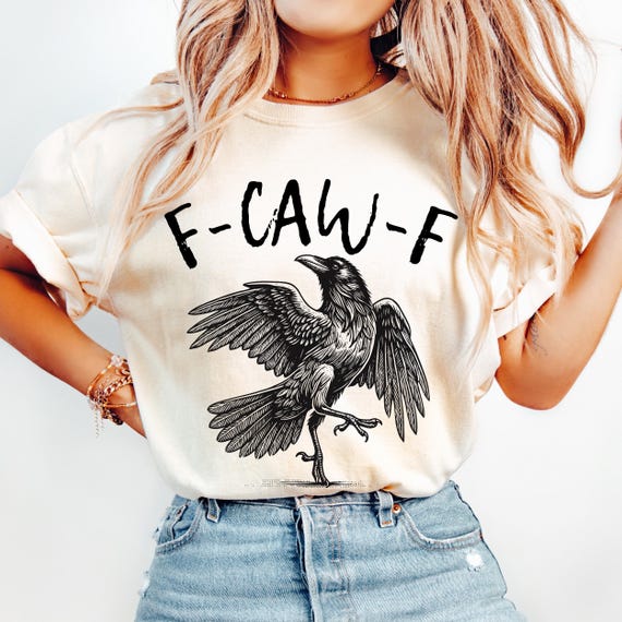 Comfort Colors Funny Crow T-Shirt, F-Caw-F TShirt, Black Crow Shirt, Raven Lover Gift, Funny Raven T Shirt, Gothic Crow Tee,Black Bird Shirt