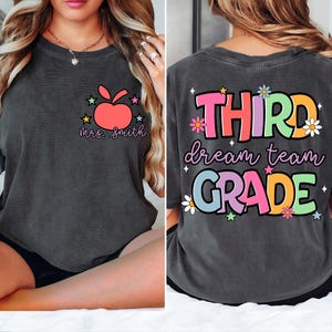 Comfort Color Custom Third Grade  Teacher T-Shirt,Personalized Back to School Shirt,3rd Grade Teacher,Teacher Appreciation,Elementary School