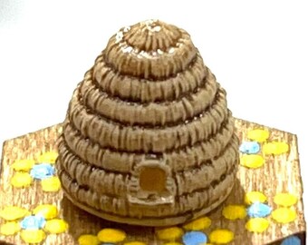 Kit de colmena en miniatura para casa de muñecas, escala 1:48