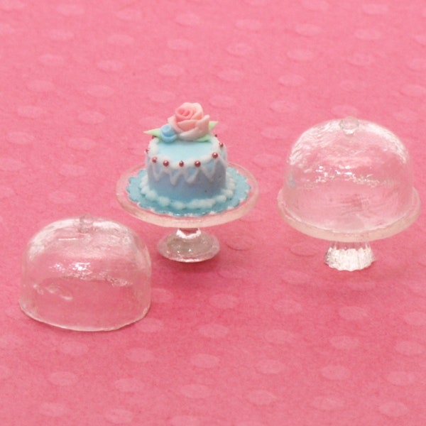 1:48 Set of 2 Cake Stands with Domes Kit