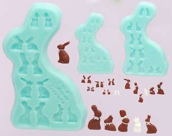Chocolate Bunny Mold Available in all 3 scales-NEW UV Resin Ready Clear Molds!