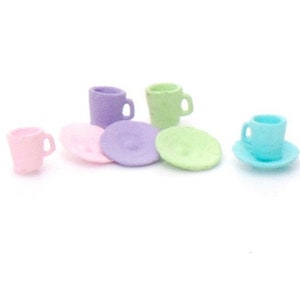 1:48 Set of 4 Diner Cups and Saucers Kit NEW!