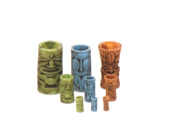 Kit de tasses tiki en bambou toutes échelles ~ NOUVEAU ! ~ Miniatures de maison de poupée