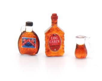 Dollhouse Miniature, 1:12 Syrup Bottles Kit~ Not painted