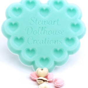1:12 French Heart Macaron Mold -NEW UV Resin Ready Clear Molds Available!!