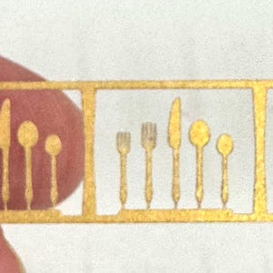 Dollhouse Miniature, 1:24 Silverware set with Placemats Kit - Choose Silver or Gold image 2