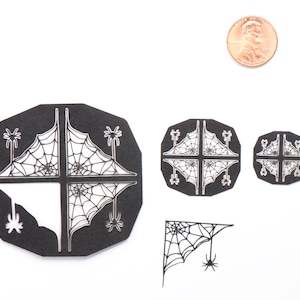 Corner Spider Webs with Spiders~ All 3 Scales~ NEW!