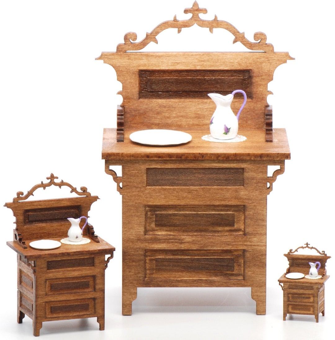 Ifundum Lavabo Et Planche à Laver Miniatures – Accessoires De Scène Pour Maison De Poupée – Métal Et Bois – Décor Détaillé