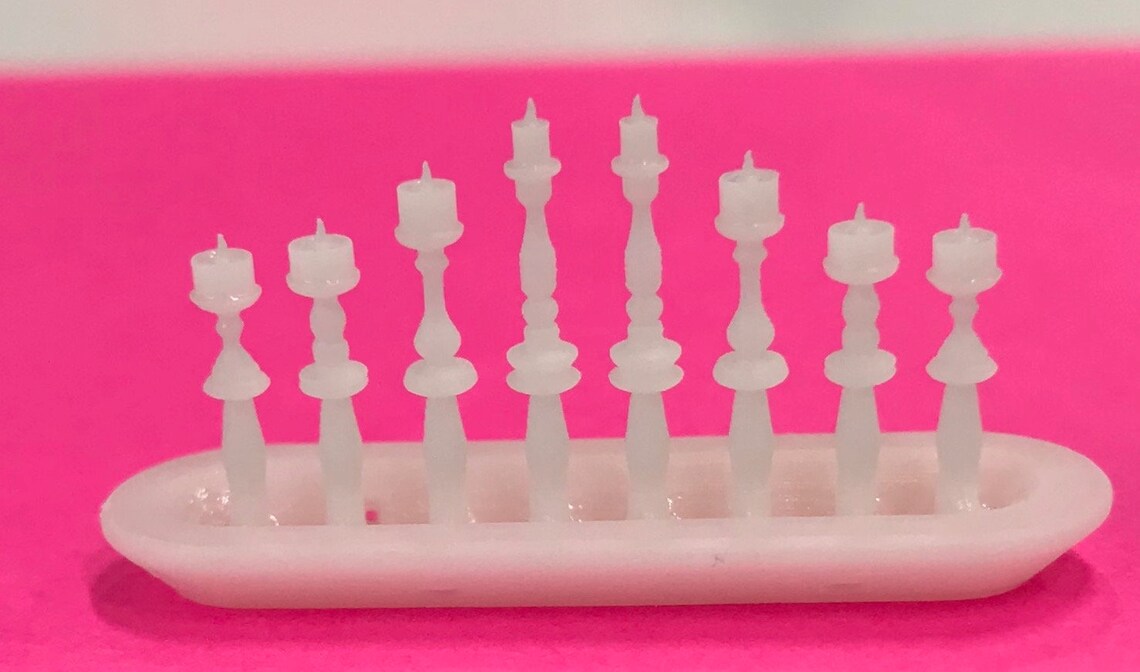 148 Set of 8 Candle Sticks With Candles Kit Etsy