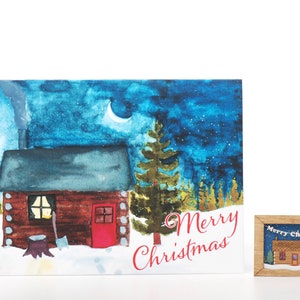 Merry Cabin Christmas Kit Card NEW!