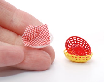 Miniatura per casa delle bambole, kit per cestino alimentare in scala 1:12