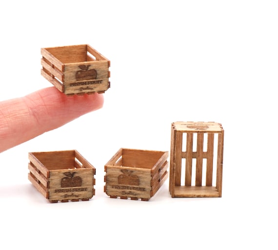 Set Di 3 Ceste Di Frutta In Miniatura Scala 1:12 Per Casa Delle Bambole – Accessori Cucina In Legno, KEEPGO-FTY