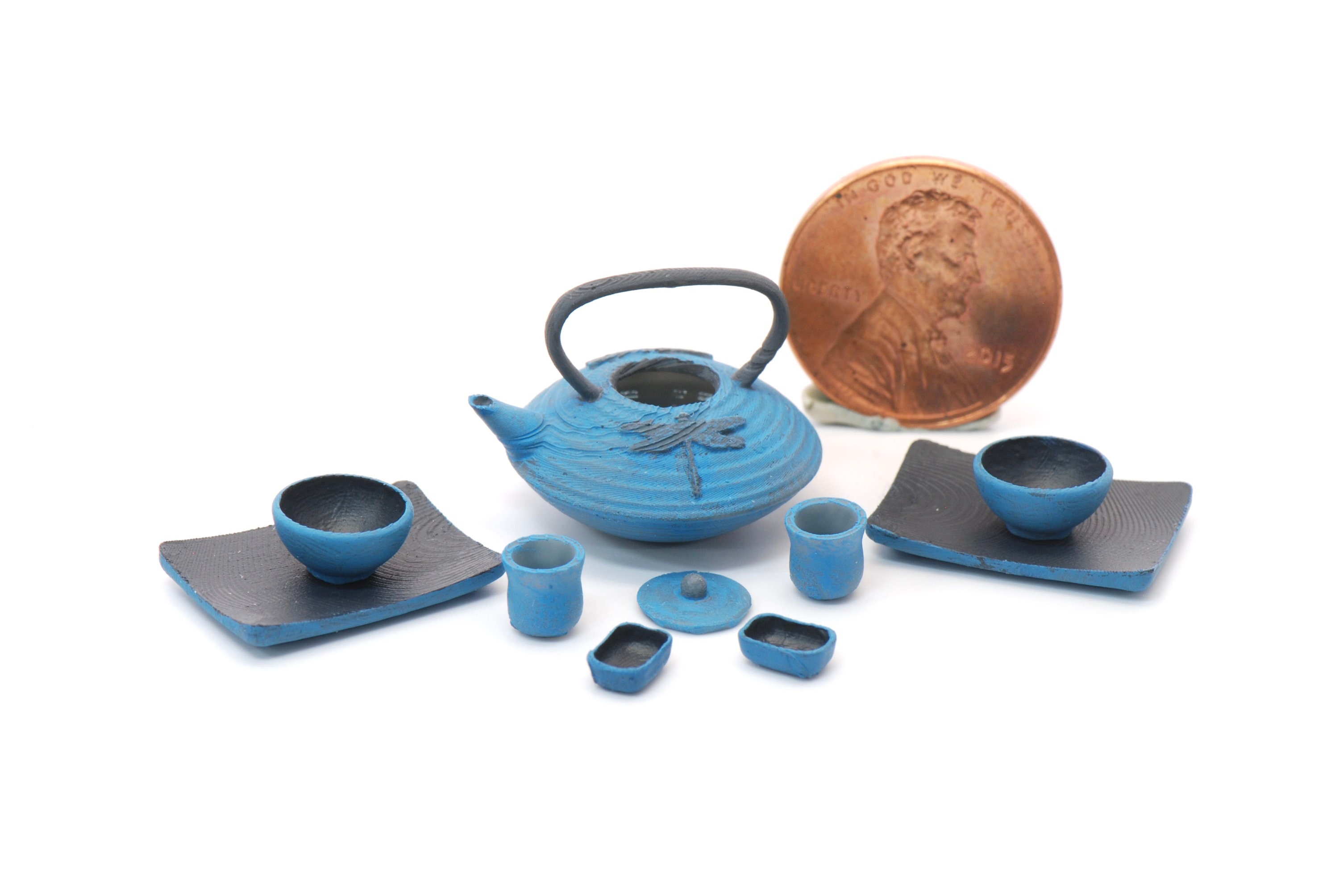 Dollhouse Miniature, 1:12 Japanese Dragonfly Tea Sets ~ Kit~ Not