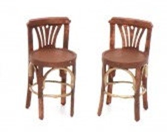 Dollhouse Miniature, 1:48 Bar Stools Kit set of 2~ Not painted