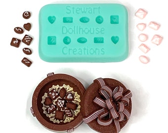 Miniature pour maison de poupée, moule à chocolat à l'échelle 1:12 - NOUVEAUX moules transparents prêts à l'emploi pour la résine UV disponibles !