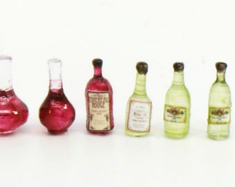 1:48 Mixed Wine Kit Set of 6 Includes Decanters