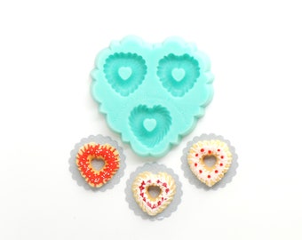 1:12 o 1/24 escala Heart Bundt Cakes- ¡NUEVO!- Miniaturas de casa de muñecas