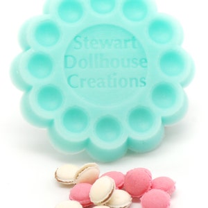 1:12 scale, French Macaron Mold with 8 Colors of Clay -NEW UV Resin Ready Clear Molds Available!!