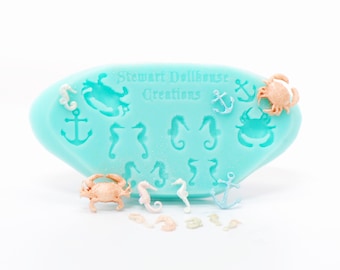 1:12 Crab and Seahorse Mold -NEW UV Resin Ready Clear Molds Available!!