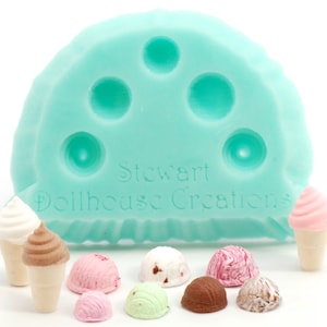 1:12 Ice Cream Mold -NEW UV Resin Ready Clear Molds Available!!