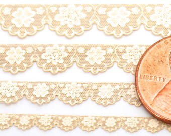 10 inches of Antique Laser Lace ~ Flowers