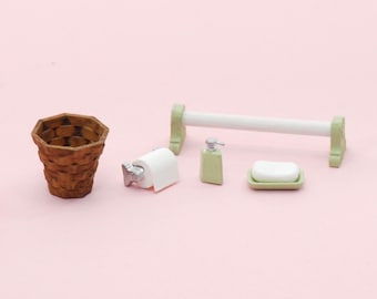 Dollhouse Miniature, 1:24 Bathroom Accessories Kit~ Not painted