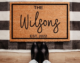 Personalized Family Name Doormat: Natural Coir Welcome Mat
