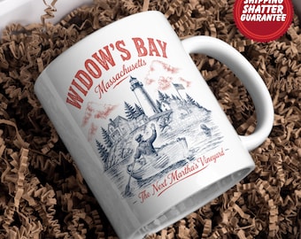Widow’s Bay Massachusetts Mug, Coastal Lighthouse Coffee Cup, New England Mystery Gift, Martha’s Vineyard Inspired Mug