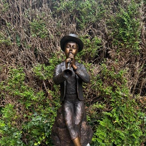 Bronze Boy with Flute – Bronze Sculpture Fountain - 48x33x78cm