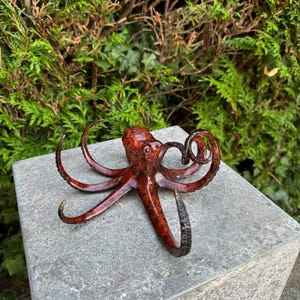 Octopus – Bronze Sculpture - Sea Creature Sculpture - Nautical Decor - Coastal Home Decor - Octopus Bronze Statue - 17x18x9cm