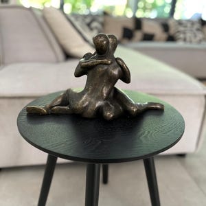 Bronze Lovers Sculpture: Modern Abstract Embrace, Romantic Gift