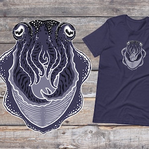 Cuttlefish Shirt, Cephalopod Tshirt, Marine Animal Shirt, Sealife Gifts, Marine Biology Gifts, Vintage Natural History, Octopus Tee Shirt