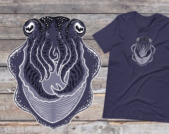 Cuttlefish Shirt, Cephalopod Tshirt, Marine Animal Shirt, Sealife Gifts, Marine Biology Gifts, Vintage Natural History, Octopus Tee Shirt