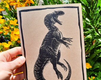 Allosaurus Illustration - Jurassic Dinosaur Paleoart Print - Natural History Art - Paleontology Gift Ideas