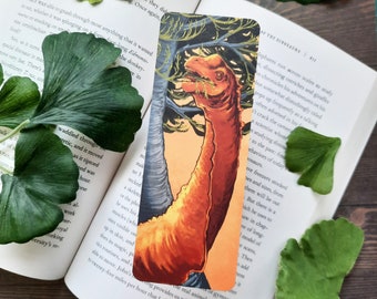 Brachiosaurus Sauropod Paleoart, Dinosaur Bookmark, Paleontology Gifts, Natural History Science Gifts, Dinosaur Art Print, Stocking Filler