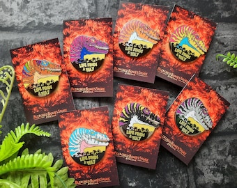 Life Finds A Way, Dinosaur Pride Pin, Jurassic Dinosaur Enamel Pin, Subtle Pride Pin, Gay Dinosaur Gifts, Velociraptor Pin, LGBTQIA Badge