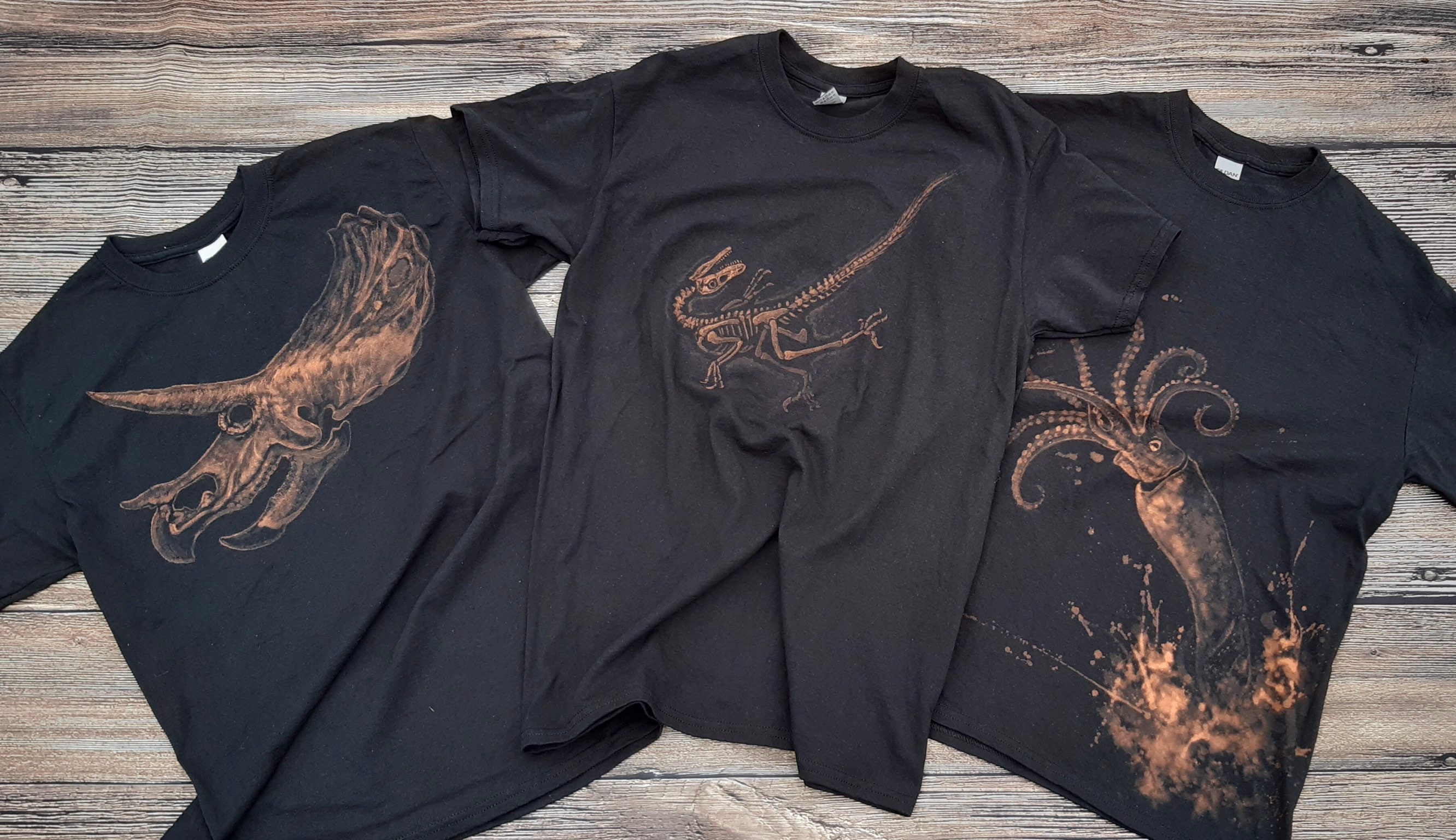 Humboldt Squid T-Shirt Unique Hand Painted Bleach Art | Etsy