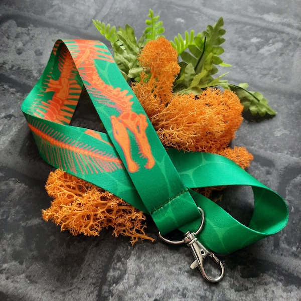 Spinosaurus Dinosaur Fossil Lanyard for Enamel Pins, Natural History Paleoart, Dinosaur Gifts for Paleontologists, Dinosaurs for Adults
