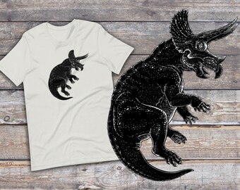 Triceratops Dinosaur TShirt for Adults, Paleontology Shirt, Natural History Paleoart, Dinosaur Clothing, Gifts for Paleontologists