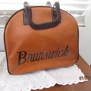 amf, Bags, Retro Bowling Ball Bag Vinyl Handbag Purse Red Handles Leather  Unique Shape