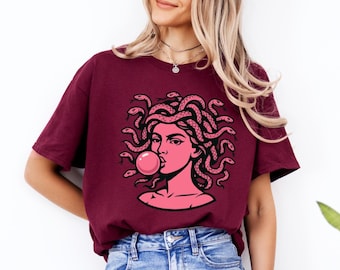Medusa Bubblegum Graphic TShirt: Mythological Snake Hair Goddess Shirt,Feminist Tee,Protest,Resist,Girls will be,Feminine Power,Strong Women