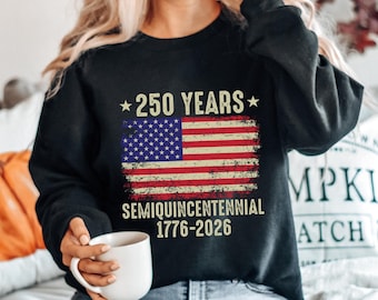 Retro Usa 250 Sweatshirt,Independence Day Sweatshirt,Celebrate 250th Anniversary Shirt Usa Flag Tee,4th of July Shirt Patriotic Gift,Freedom