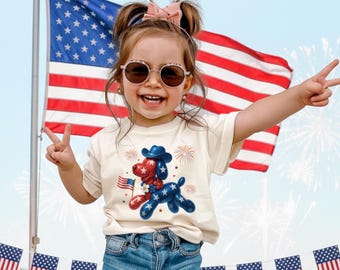 4th of July Toddler TShirt,America's 250th Anniversary Celebration Shirt,American Kid Shirt,Independence Day Shirt,USA Flag,Dog Lover,Baloon