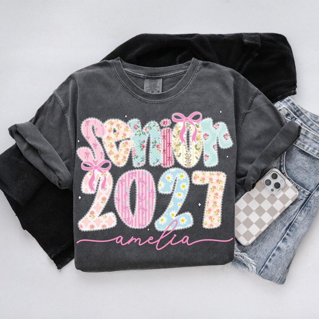 Comfort Colors Custom Senior 2027 T-Shirt, Personalized Graduate 2027 Shirt,High School Gr
