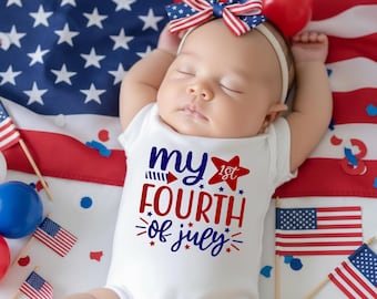 My First 4th of July Baby Bodysuit, Fourth Of July Kids TShirt, Cute Patriotic Toddler Shirt, 250th Anniversary New Baby Gift,Fourth of July