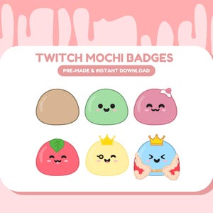 Cute Mochi Twitch Badge | Premium Twitch Badge | Kawaii Cute 6 Tier Badges